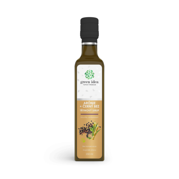 Green Idea ARÓNIE+ČERNÝ BEZ - třtinový sirup 250ml