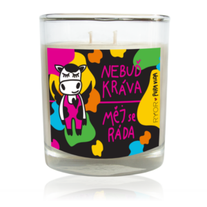 PuraVida Svíčka s vůní santalového dřeva Nebuď KRÁVA 300ml/210g