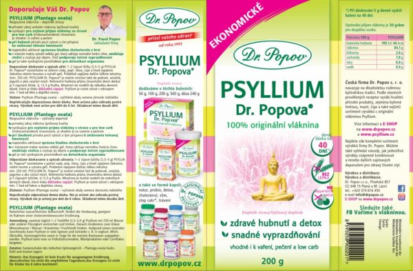 Dr.Popov Vláknina Psyllium 200 g - Obrázek 2