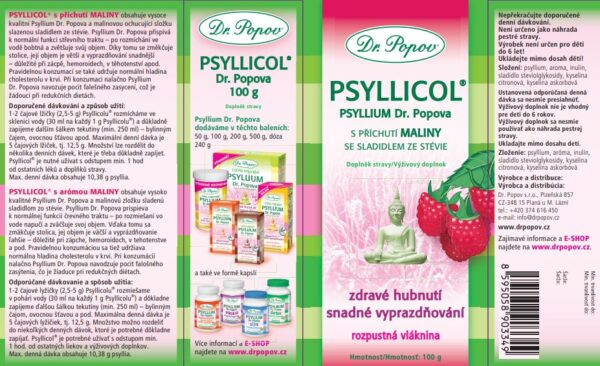 Dr.Popov Psyllicol® s příchutí maliny 100 g - Obrázek 2