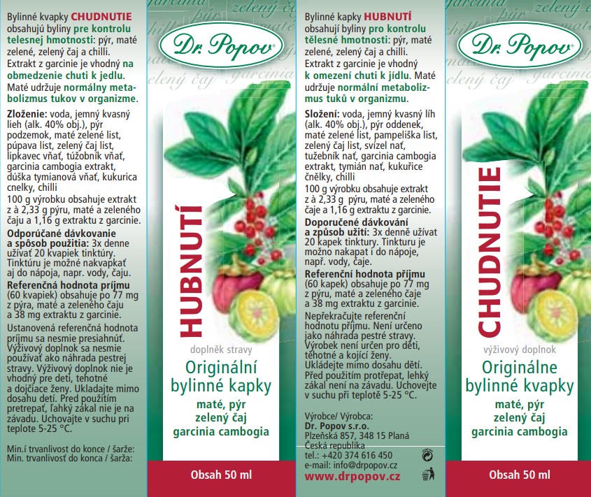 Dr.Popov Hubnutí, originální bylinné kapky, 50 ml - Obrázek 3