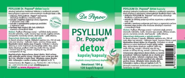 Psyllium Dr. Popova DETOX kapsle 120 ks - Obrázek 2