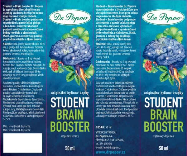 Dr.Popov STUDENT Brain booster, bylinné kapky 50 ml - Obrázek 3