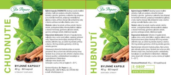 Dr.Popov Hubnutí bylinné kapsle tb60 - Obrázek 3