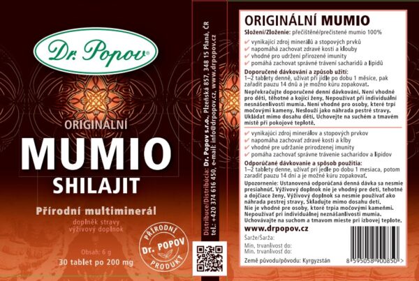 Dr.Popov Mumio 30 tablet - Obrázek 2