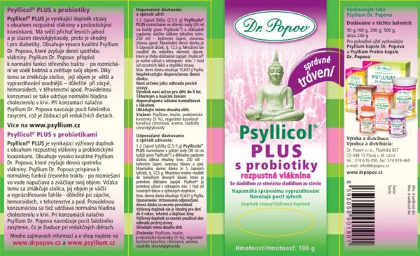 Dr.Popov Psyllicol® PLUS s probiotiky 100 g - Obrázek 2