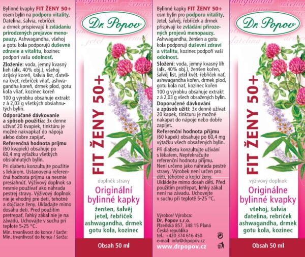 Dr.Popov Fit ženy 50+ originální bylinné kapky 50 ml - Obrázek 2