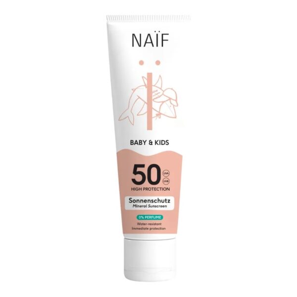 NAIF Ochranný krém na opalování SPF 50 bez parfemace 100ml SB011