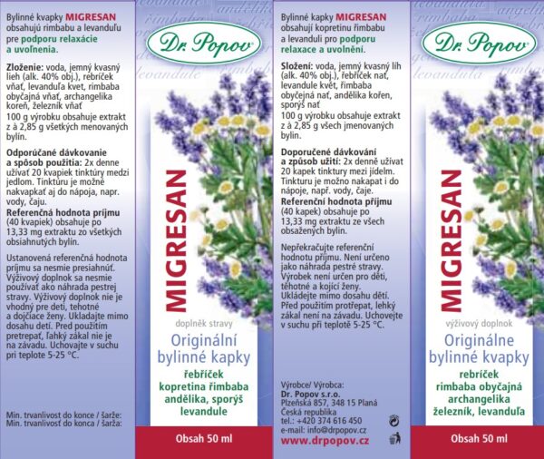 Dr.Popov Migresan originální bylinné kapky 50 ml - Obrázek 2