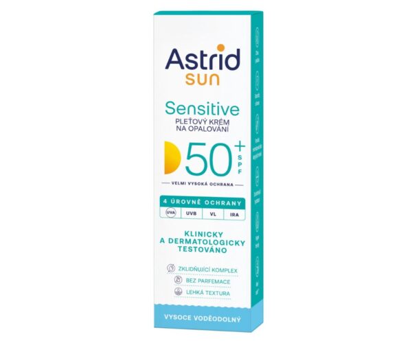 ASTRID SUN Pleťový krém na opalování Sensitive SPF 50+ 50 ml