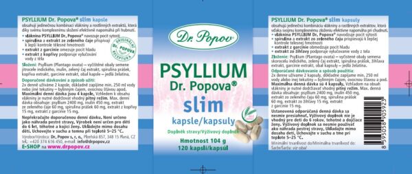Psyllium Dr. Popova SLIM kapsle 240 ks - Obrázek 2