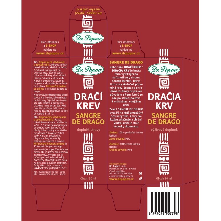 Dr.Popov Dračí krev - Sangre de Drago 30 ml - Obrázek 3