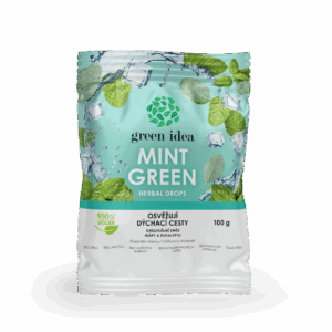 Green Idea Mint green bylinné bonbóny -dýchací cesty 100g