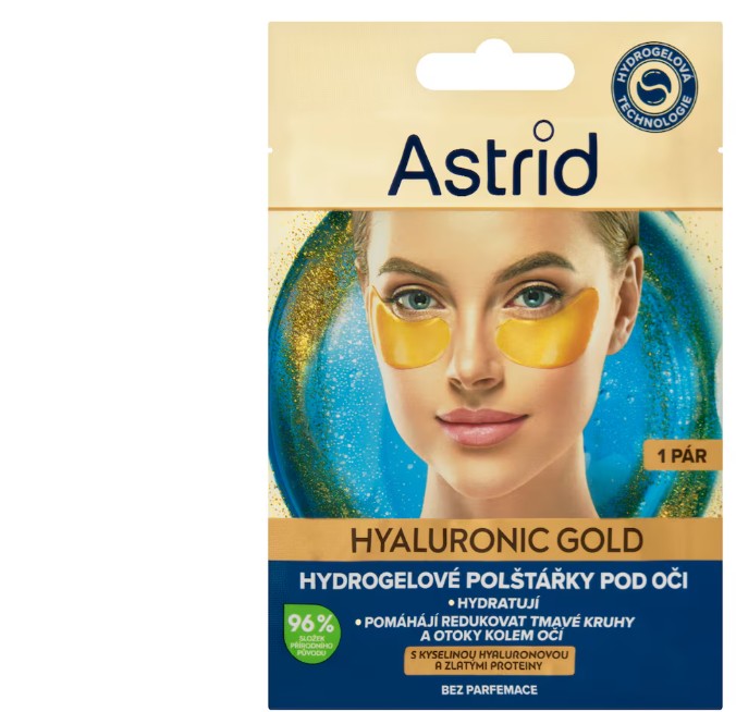 ASTRID Hyaluronic GOLD hydrogelové polštářky pod oči 1 pár
