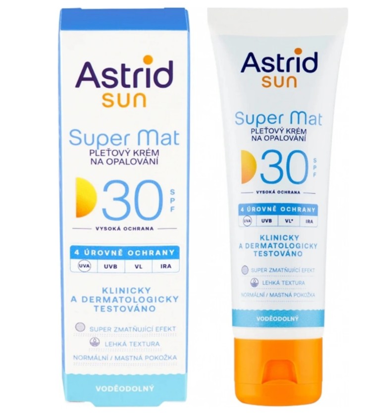 ASTRID Sun Super mat OF30 pleťový krém na opalování 50 ml
