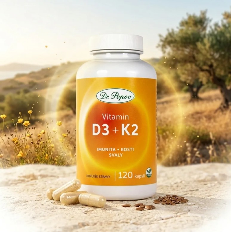 Dr.Popov Vitamin D3 + K2 120 kapslí - Obrázek 2