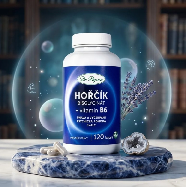 Dr.Popov Hořčík Mg + vitamin B6 120 kapslí - Obrázek 2