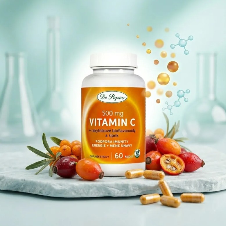 Dr.Popov Vitamin C s rakytníkem a šípkem 60 kapslí - Obrázek 2