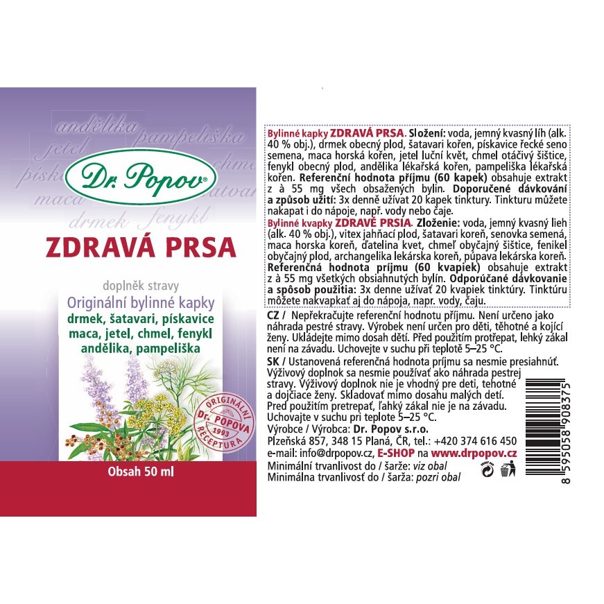 Dr.Popov Zdravá prsa originální bylinné kapky 50 ml - Obrázek 3